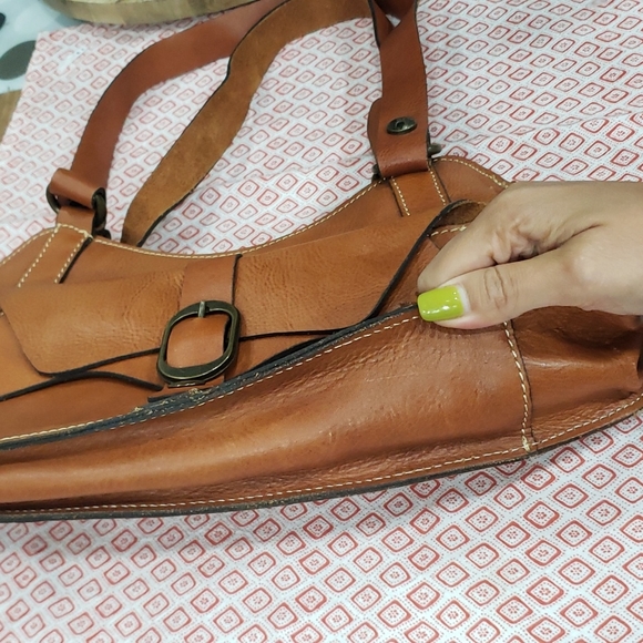 Super SALE!!!PATRICIA NASH ZURGIO BRITISH TAN Leather Satchel Bag - Picture 5 of 16